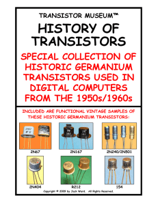 HISTORY OF TRANSISTORS  SPECIAL COLLECTION OF