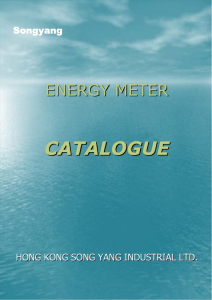 CATALOGUE ENERGY METER HONG KONG SONG YANG INDUSTRIAL LTD. Songyang