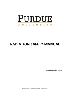 RADIATION SAFETY MANUAL Updated September 9, 2014