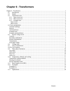 Chapter 6 - Transformers