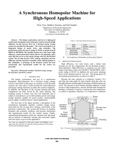 A Synchronous Homopolar Machine for High-Speed Applications