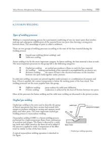 153 8.2 FUSION WELDING Types of welding processes