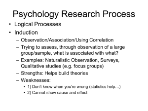 Psychology Research Process • Logical Processes • Induction