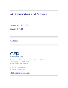 AC Generators and Motors  Course No: E03-008 Credit: 3 PDH