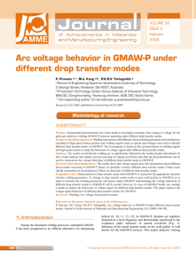 Arc voltage behavior in GMAW-P under different drop transfer modes