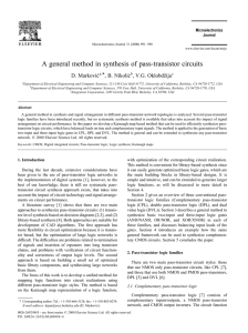 A general method in synthesis of pass-transistor circuits *, B. Nikolic´