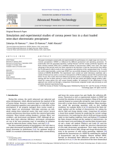 Simulation and experimental studies of corona power loss in a... wire-duct electrostatic precipitator