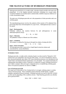 THE MANUFACTURE OF HYDROGEN PEROXIDE