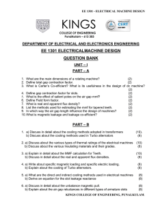 KINGS  EE 1301 ELECTRICALMACHINE DESIGN QUESTION BANK