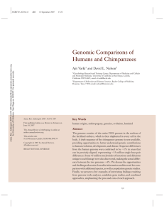 Genomic Comparisons of Humans and Chimpanzees Ajit Varki and David L. Nelson