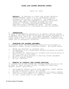 David C.H. Grant An approach to closed loop solvent emissions control systems,