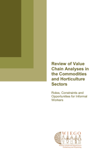 Review of Value Chain Analyses in the Commodities