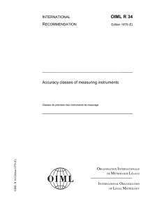 OIML R 34 I R Accuracy classes of measuring instruments