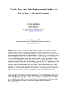 Principles-Based versus Rules-Based Accounting Standards and Extreme Cases of Earnings Management