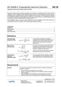 AN 36 IEC 60268-5: Characteristic Harmonic Distortion