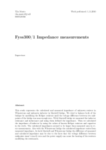 Fyss300/1 Impedance measurements