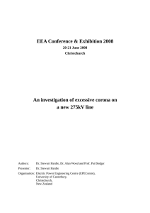 EEA Conference &amp; Exhibition 2008 An investigation of excessive corona on