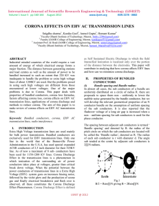 CORONA EFFECTS ON EHV AC TRANSMISSION LINES  ABSTRACT