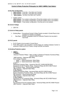 Control &amp; Relay Protection Philosophy for 400KV AMRELI Sub Station