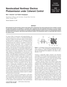 Nanolocalized Nonlinear Electron Photoemission under Coherent Control