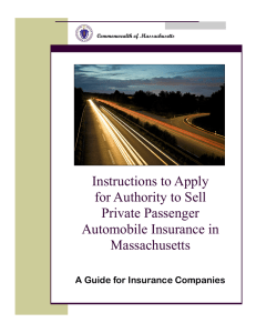 Instructions to Apply for Authority to Sell Private Passenger Automobile Insurance in