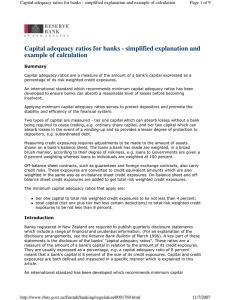 Capital adequacy ratios for banks - simplified explanation and