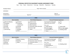 PERSONAL PROTECTIVE EQUIPMENT HAZARD ASSESSMENT FORM ▪