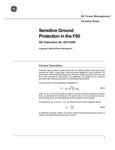 g Sensitive Ground Protection in the F60 GE Power Management