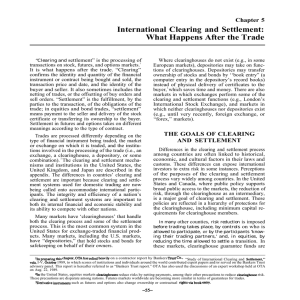 International Clearing and Settlement: What Happens After the Trade Chapter 5