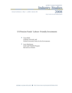 US Pension Funds’ Labour- Friendly Investments 