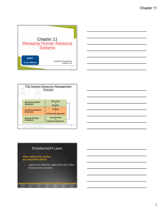 Chapter 11 Managing Human Resource Systems The Human Resource Management