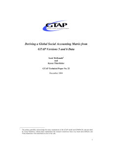 Deriving a Global Social Accounting Matrix from Scott McDonald