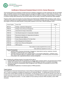 Certificate of Advanced Graduate Study (C.A.G.S.): Human Resources