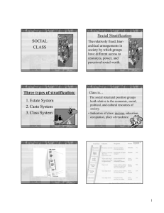 Social Stratification SOCIAL CLASS