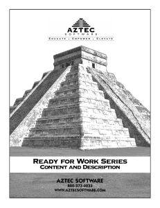 Ready for Work Series Content and Description AZTEC SOFTWARE 800-273-0033