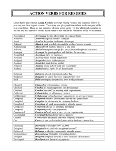 ACTION VERBS FOR RESUMES
