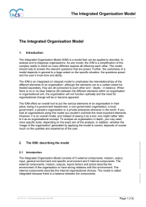 The Integrated Organisation Model  1. Introduction