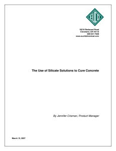 The Use of Silicate Solutions to Cure Concrete  19218 Redwood Road