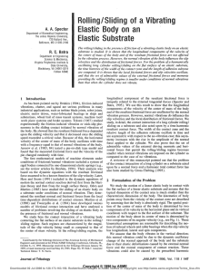 Rolling/Sliding of a Vibrating Elastic Body on an Elastic Substrate A. A. Spector