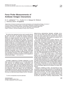 Force Probe Measurements of Antibody–Antigen Interactions D. E. Leckband,*