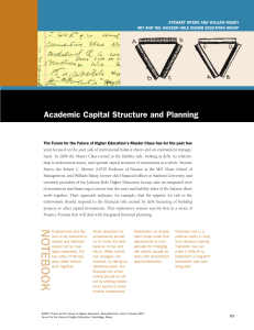 Academic Capital Structure and Planning