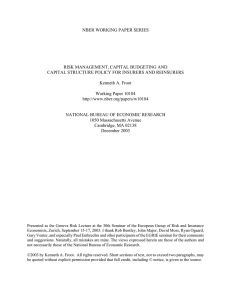 NBER WORKING PAPER SERIES RISK MANAGEMENT, CAPITAL BUDGETING AND