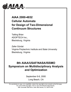 AIAA 2000-4832 Cellular Automata for Design of Two-Dimensional Continuum Structures