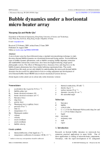 Bubble dynamics under a horizontal micro heater array