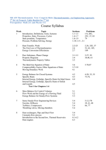 ME 435 Thermodynamics  Text- Cengel &amp; Boles Thermodynamics- An... 7 Ed  &amp; Property Table Booklet-for 7