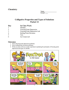 Chemistry Colligative Properties and Types of Solutions Packet 12 Day