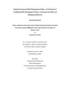 Rational Corporate Risk Management Policy: An Extension of