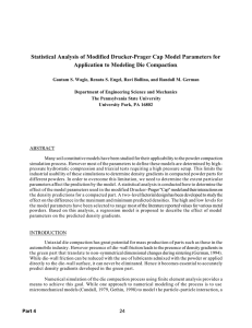 Statistical Analysis of Modified Drucker-Prager Cap Model Parameters for