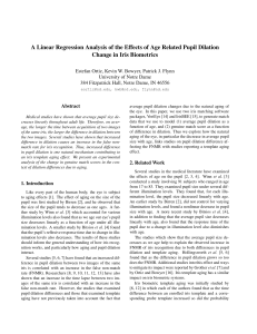 A Linear Regression Analysis of the Effects of Age Related... Change in Iris Biometrics