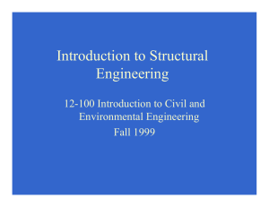 Introduction to Structural Engineering 12-100 Introduction to Civil and Environmental Engineering